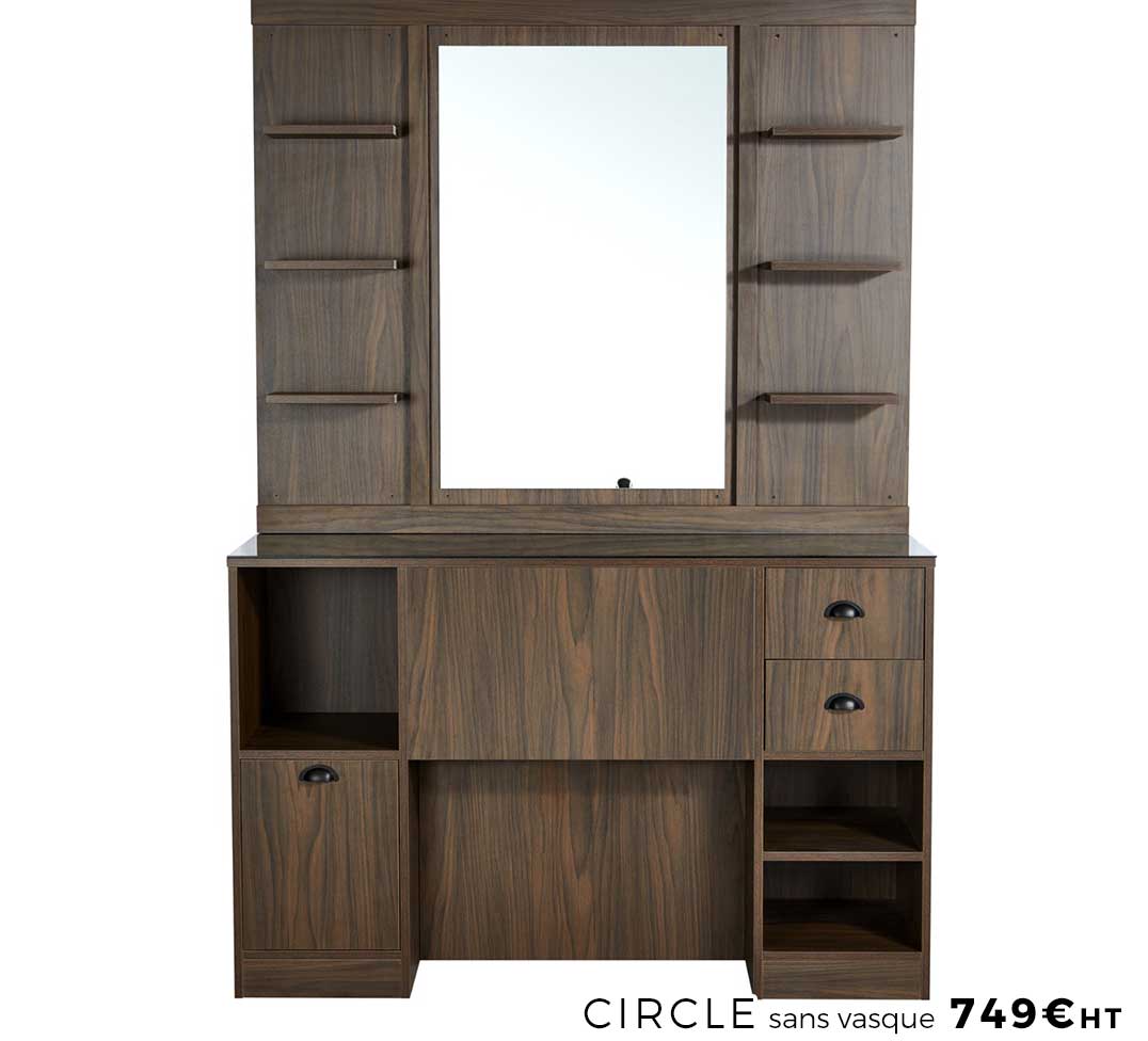 Circle brown fonce - Meuble Barbier (sans vasque)
